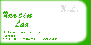 martin lax business card